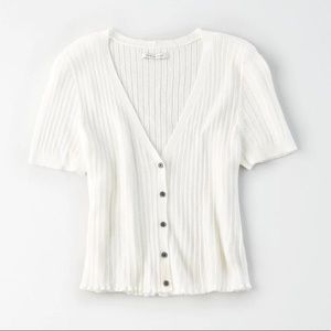 American Eagle Cropped Short Sleeve Cardigan